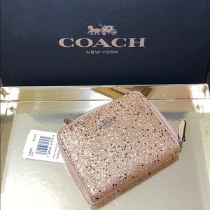 Coach star gold glitter wallet